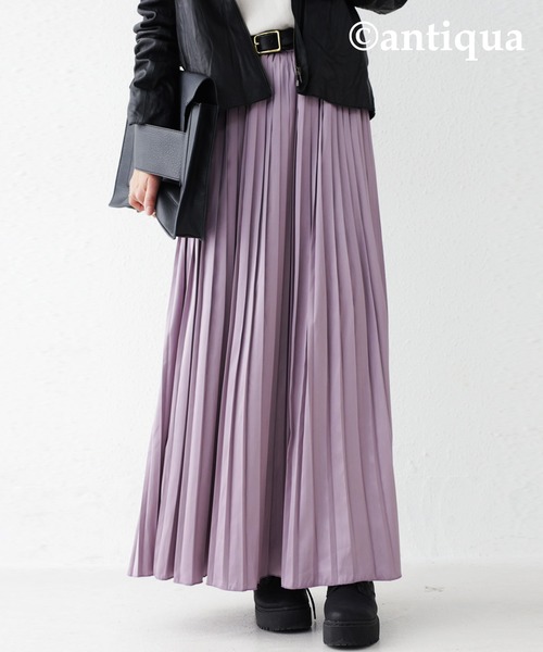 antiqua（アンティカ）の「上品ツヤ感！マットサテンプリーツスカート（スカート・レディース・ブラック/ダークグリーン/パープル・FREE）」の20枚目の写真