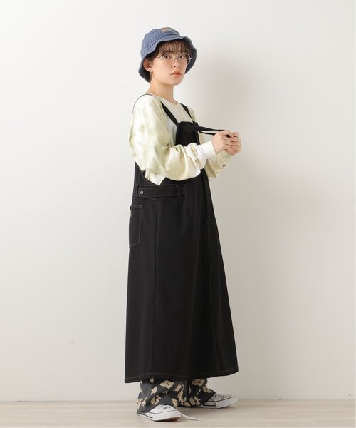 DOUBLE NAME（ダブルネーム）の「ベルト付きジャンスカ（ジャンパースカート・レディース・ブラック/ベージュ/ブルー・FREE）」の6枚目の写真