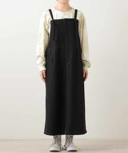 DOUBLE NAME（ダブルネーム）の「ベルト付きジャンスカ（ジャンパースカート・レディース・ブラック/ベージュ/ブルー・FREE）」の8枚目の写真