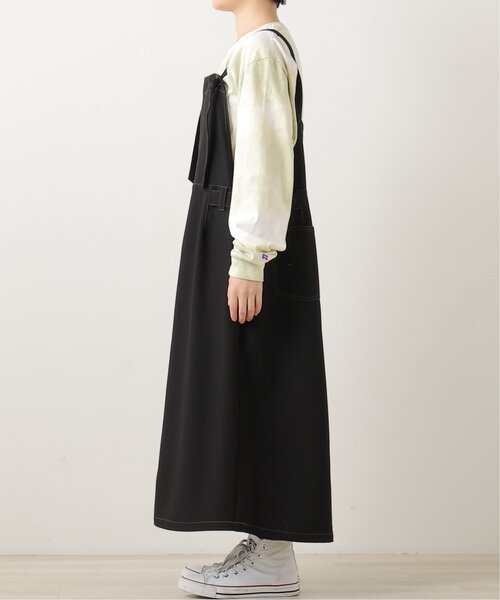 DOUBLE NAME（ダブルネーム）の「ベルト付きジャンスカ（ジャンパースカート・レディース・ブラック/ベージュ/ブルー・FREE）」の9枚目の写真