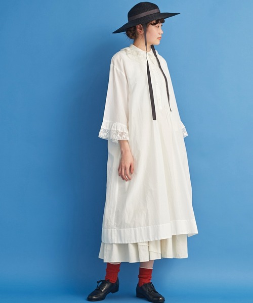 Malle(マル)の「malle チュール刺繍 ドレス(ワンピース・レディース・オフホワイト/ブラック・FREE)」の3枚目の写真
