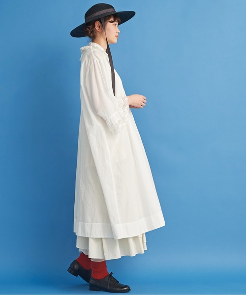 Malle(マル)の「malle チュール刺繍 ドレス(ワンピース・レディース・オフホワイト/ブラック・FREE)」の9枚目の写真