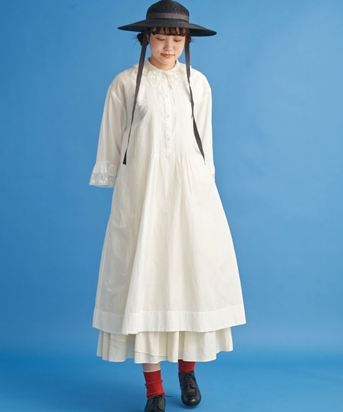 Malle(マル)の「malle チュール刺繍 ドレス(ワンピース・レディース・オフホワイト/ブラック・FREE)」の12枚目の写真