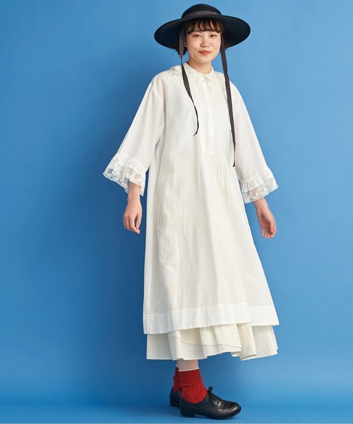 Malle(マル)の「malle チュール刺繍 ドレス(ワンピース・レディース・オフホワイト/ブラック・FREE)」の14枚目の写真