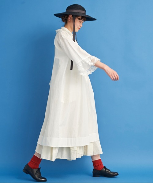 Malle(マル)の「malle チュール刺繍 ドレス(ワンピース・レディース・オフホワイト/ブラック・FREE)」の16枚目の写真
