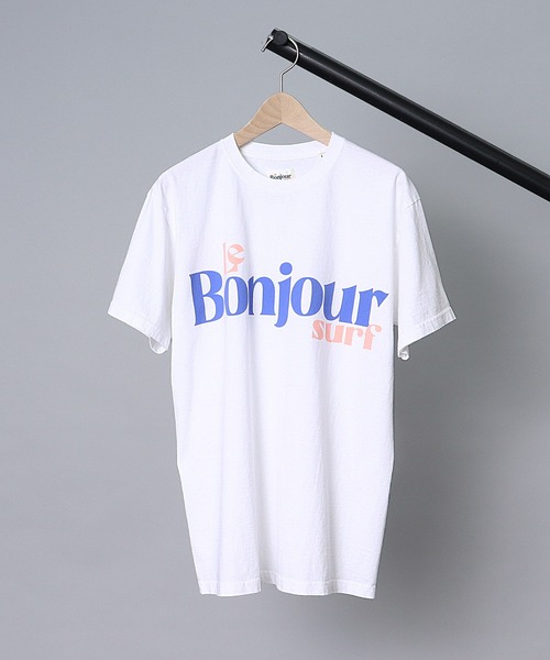 ARTCHIVES MALIBU（アートカイブス マリブ）の「【 Le Bonjour surf / ルボンジュールサーフ 】 LBJ LOGO TEE / ロゴTシャツ（Tシャツ/カットソー・メンズ・オフホワイト/ブラック/ホワイト/ネイビー・MEDIUM/LARGE/X-LARGE）」の2枚目の写真