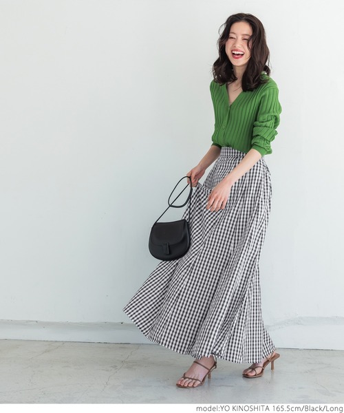 セール】ギンガムチェックボリュームスカート（スカート）｜coca（coca