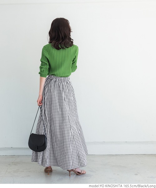 coca(coca)(コカ)の「ギンガムチェックボリュームスカート(スカート・レディース・ブラック/ブルー・SHORT/LONG)」の8枚目の写真