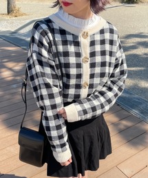 PairPair | ギンガムチェッククルーネックカーディガン(カーディガン/ボレロ)
