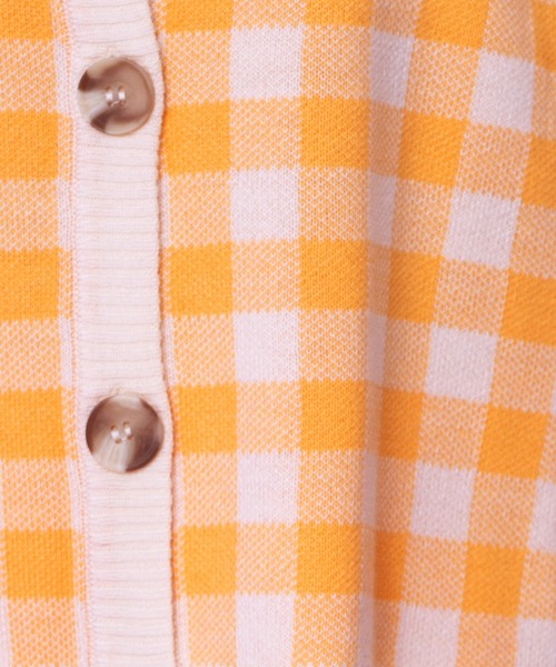 PairPair（ペアペア）の「ギンガムチェッククルーネックカーディガン（カーディガン/ボレロ・レディース・ブラック/サックスブルー/オレンジ・FREE）」の6枚目の写真