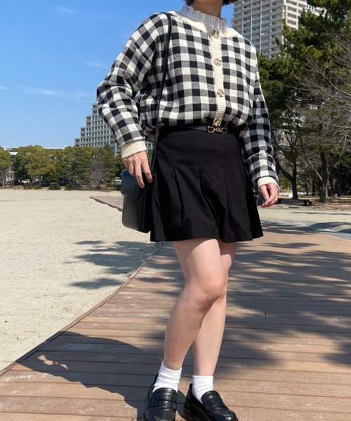 PairPair（ペアペア）の「ギンガムチェッククルーネックカーディガン（カーディガン/ボレロ・レディース・ブラック/サックスブルー/オレンジ・FREE）」の8枚目の写真