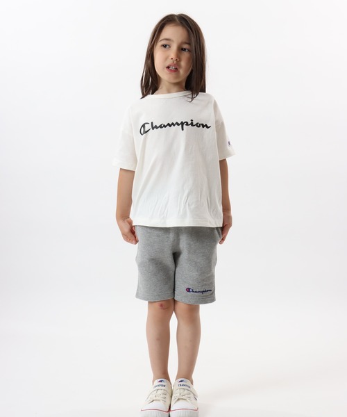 Champion(チャンピオン)の「【Champion/チャンピオン】キッズ ベーシック ショートスリーブTシャツ(Tシャツ/カットソー・キッズ・ライトパープル/ベージュ/ネイビー/グレー/オフホワイト/ターコイズブルー/イエロー/ブラック・100/130/140/150/160/110/120)」の1枚目の写真