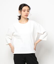 NICOLE white | 後ろタックTEE  ８分袖(Tシャツ/カットソー)
