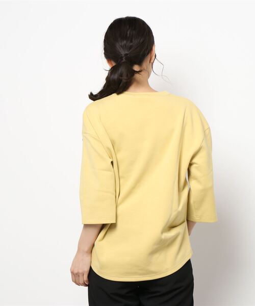 NICOLE white(ニコルホワイト)の「後ろタックTEE 8分袖(Tシャツ/カットソー・レディース・チャコールグレー/サックスブルー/イエロー/オフホワイト・FREE)」の6枚目の写真
