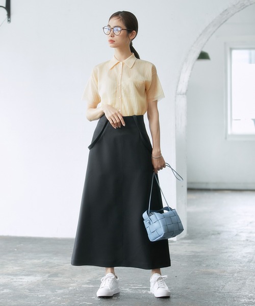 ROPE'（ロペ）の「シアーポロニット（ニット/セーター・レディース・ダークブラウン/サックスブルー/クリーム・38）」の12枚目の写真