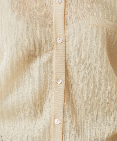 ROPE'（ロペ）の「シアーポロニット（ニット/セーター・レディース・ダークブラウン/サックスブルー/クリーム・38）」の13枚目の写真