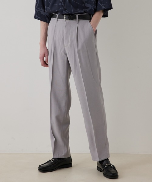 JUNRED（ジュンレッド）の「ドレープテクスチャー1タックストレートパンツ（スラックス・メンズ・ライトグレー/ブラック/ブルー系その他4・S/M/L）」の7枚目の写真