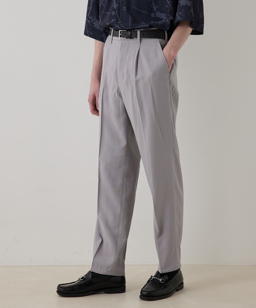 JUNRED（ジュンレッド）の「ドレープテクスチャー1タックストレートパンツ（スラックス・メンズ・ライトグレー/ブラック/ブルー系その他4・S/M/L）」の8枚目の写真