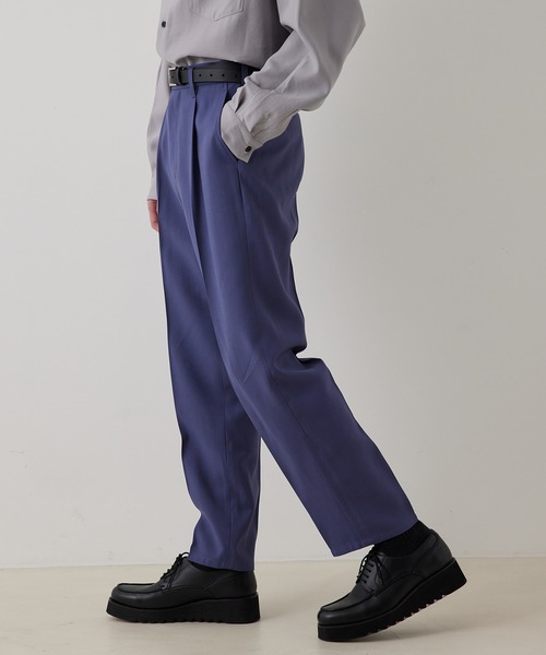 JUNRED（ジュンレッド）の「ドレープテクスチャー1タックストレートパンツ（スラックス・メンズ・ライトグレー/ブラック/ブルー系その他4・S/M/L）」の11枚目の写真