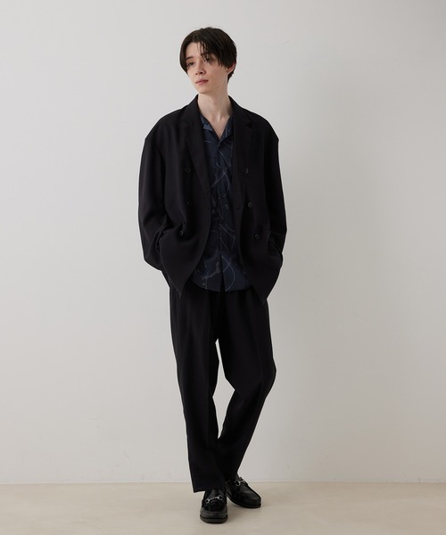 JUNRED（ジュンレッド）の「ドレープテクスチャー1タックストレートパンツ（スラックス・メンズ・ライトグレー/ブラック/ブルー系その他4・S/M/L）」の13枚目の写真