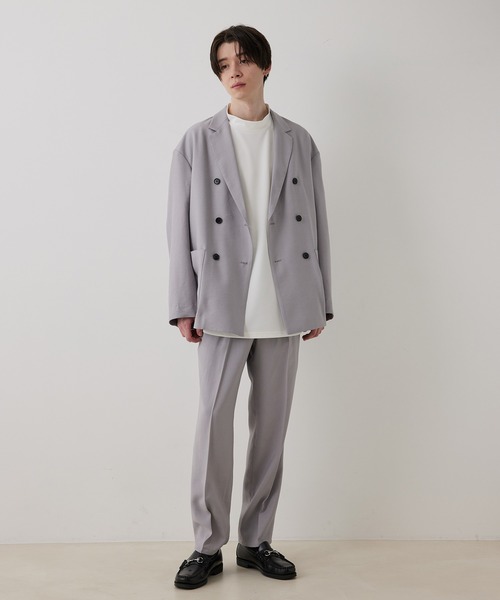 JUNRED（ジュンレッド）の「ドレープテクスチャー1タックストレートパンツ（スラックス・メンズ・ライトグレー/ブラック/ブルー系その他4・S/M/L）」の15枚目の写真