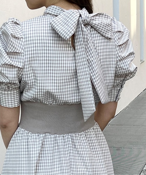 abc une face（アーベーセーアンフェイス）の「リボン2WAYウエストリブワンピース（ワンピース・レディース・グレー/ブラック系その他・FREE）」の19枚目の写真