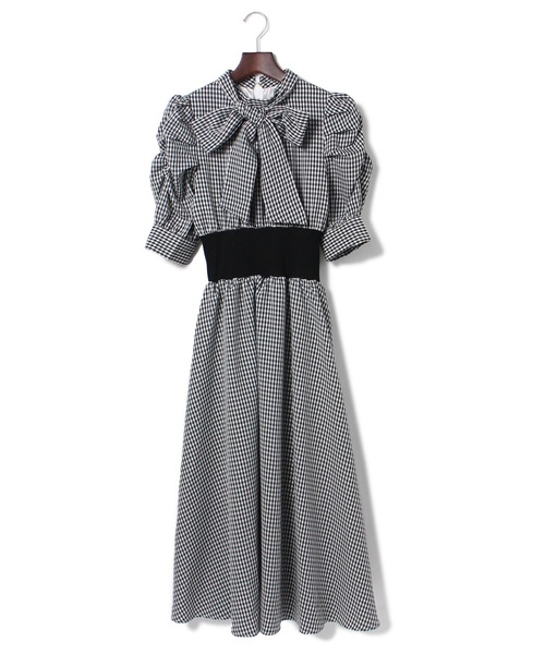 abc une face（アーベーセーアンフェイス）の「リボン2WAYウエストリブワンピース（ワンピース・レディース・グレー/ブラック系その他・FREE）」の20枚目の写真