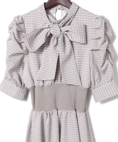 abc une face（アーベーセーアンフェイス）の「リボン2WAYウエストリブワンピース（ワンピース・レディース・グレー/ブラック系その他・FREE）」の22枚目の写真