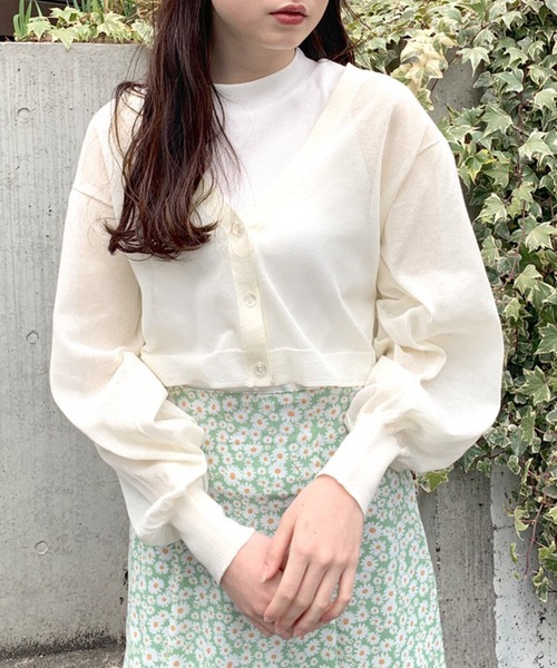 OLIVE des OLIVE（オリーブデオリーブ）の「キラキラシアニット×インナーセット（カーディガン/ボレロ・レディース・オフホワイト/ピンク/ブラック・FREE）」の20枚目の写真