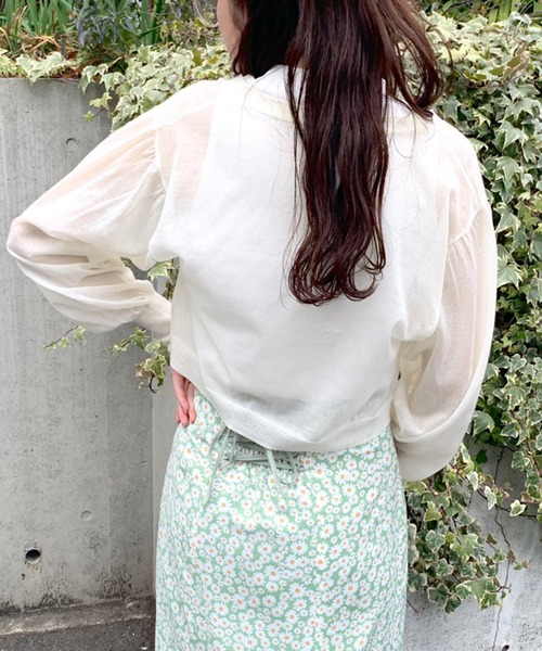 OLIVE des OLIVE（オリーブデオリーブ）の「キラキラシアニット×インナーセット（カーディガン/ボレロ・レディース・オフホワイト/ピンク/ブラック・FREE）」の8枚目の写真
