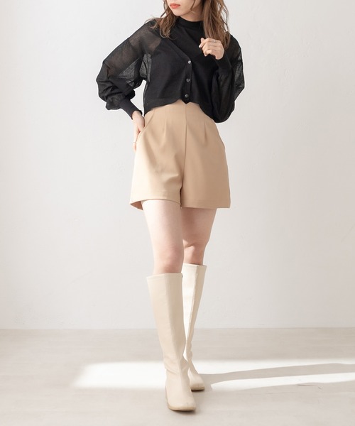 OLIVE des OLIVE（オリーブデオリーブ）の「キラキラシアニット×インナーセット（カーディガン/ボレロ・レディース・オフホワイト/ピンク/ブラック・FREE）」の9枚目の写真