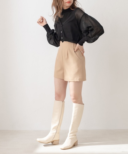 OLIVE des OLIVE（オリーブデオリーブ）の「キラキラシアニット×インナーセット（カーディガン/ボレロ・レディース・オフホワイト/ピンク/ブラック・FREE）」の5枚目の写真