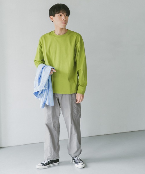 URBAN RESEARCH DOORS（アーバンリサーチドアーズ）の「ダブルシルケットロングスリーブTシャツ（Tシャツ/カットソー・メンズ・ホワイト/ネイビー/グリーン・MEDIUM/LARGE）」の14枚目の写真