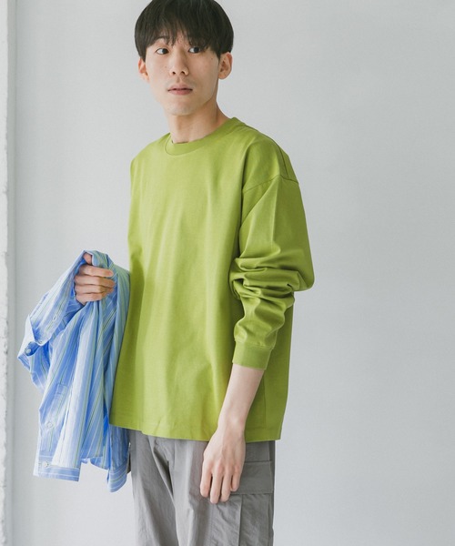 URBAN RESEARCH DOORS（アーバンリサーチドアーズ）の「ダブルシルケットロングスリーブTシャツ（Tシャツ/カットソー・メンズ・ホワイト/ネイビー/グリーン・MEDIUM/LARGE）」の4枚目の写真