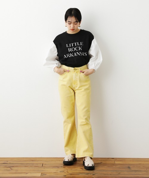 RODEO CROWNS WIDE BOWL(ロデオクラウンズワイドボウル)の「カラーフレアパンツ(デニムパンツ・レディース・ブルー/イエロー/ブラウン・SMALL/MEDIUM)」の7枚目の写真