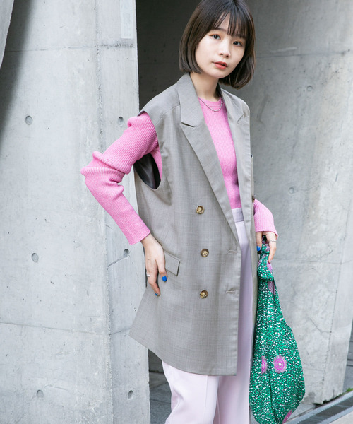 KBF（ケイビーエフ）の「BIGテーラーベスト（ベスト・レディース・ネイビー/グレー/ブラウン・ONE）」の2枚目の写真