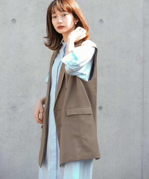 KBF（ケイビーエフ）の「BIGテーラーベスト（ベスト・レディース・ネイビー/グレー/ブラウン・ONE）」の4枚目の写真