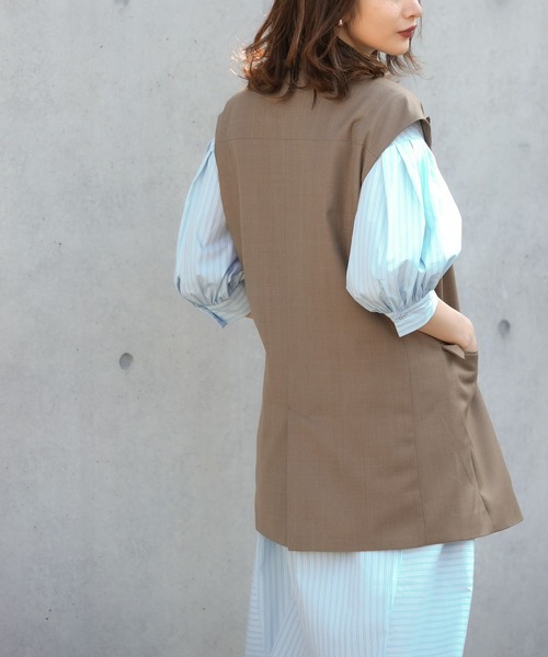 KBF（ケイビーエフ）の「BIGテーラーベスト（ベスト・レディース・ネイビー/グレー/ブラウン・ONE）」の7枚目の写真