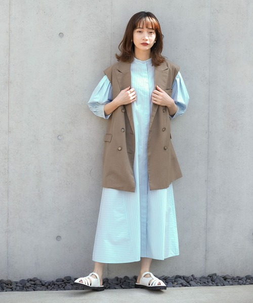 KBF（ケイビーエフ）の「BIGテーラーベスト（ベスト・レディース・ネイビー/グレー/ブラウン・ONE）」の8枚目の写真