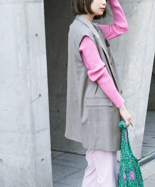 KBF（ケイビーエフ）の「BIGテーラーベスト（ベスト・レディース・ネイビー/グレー/ブラウン・ONE）」の11枚目の写真