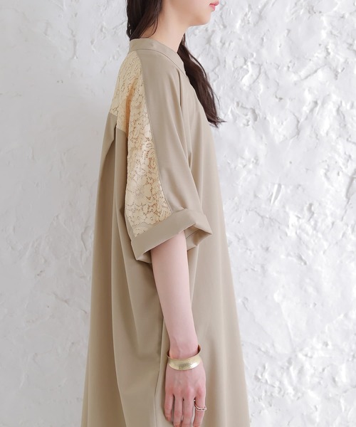 osharewalker（オシャレウォーカー）の「【廃盤】『バックレースロングシャツワンピース』（シャツワンピース・レディース・ブラック/ベージュ/オフホワイト・FREE）」の12枚目の写真