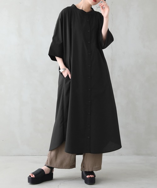 osharewalker（オシャレウォーカー）の「【廃盤】『バックレースロングシャツワンピース』（シャツワンピース・レディース・ブラック/ベージュ/オフホワイト・FREE）」の16枚目の写真