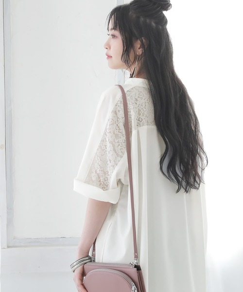 osharewalker（オシャレウォーカー）の「【廃盤】『バックレースロングシャツワンピース』（シャツワンピース・レディース・ブラック/ベージュ/オフホワイト・FREE）」の20枚目の写真