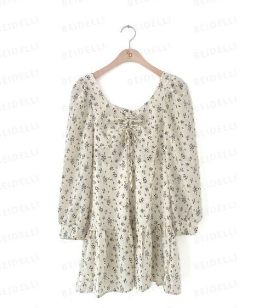 BEIDELLI（ベイデリー）の「[BELLIDE MADE] [2color] フラワーシャーリングミニワンピース（ワンピース・レディース・ブラック/ベージュ・FREE）」の17枚目の写真