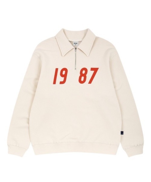 87mm（87mm）の「【87MM / Mmlg】1987 HALF ZIP SWEAT / パルチムエムエム MMLG 1987 ハーフジップ スウェットシャツ（スウェット・レディース・ネイビー/グレー/ナチュラル/グリーン・LARGE/MEDIUM/SMALL）」の3枚目の写真