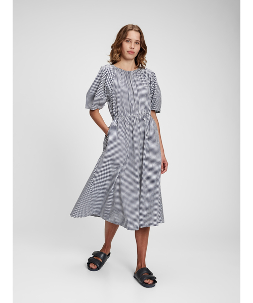 Sea NY/Vesna パフスリーブ ミディ ワンピース セール】BANANA REPUBLIC FACTORY STORE パフスリーブ ポプリン