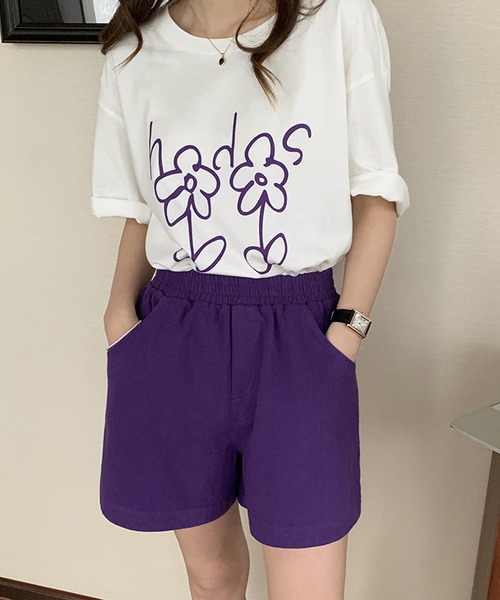 aimoha（アイモハ）の「カジュアルハーフパンツ（その他パンツ・レディース・イエロー/パープル/グリーン/レッド/ブラック/ホワイト・MEDIUM/SMALL）」の4枚目の写真