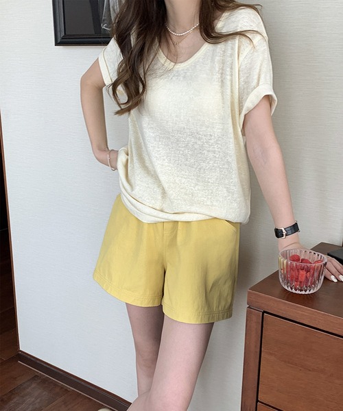 aimoha（アイモハ）の「カジュアルハーフパンツ（その他パンツ・レディース・イエロー/パープル/グリーン/レッド/ブラック/ホワイト・MEDIUM/SMALL）」の18枚目の写真