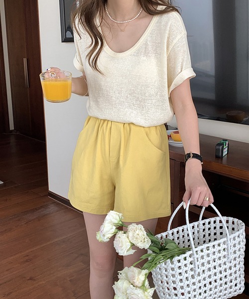 aimoha（アイモハ）の「カジュアルハーフパンツ（その他パンツ・レディース・イエロー/パープル/グリーン/レッド/ブラック/ホワイト・MEDIUM/SMALL）」の16枚目の写真