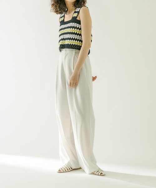 mystic（ミスティック）の「かぎ針ニットビスチェ（その他トップス・レディース・オフホワイト/ネイビー・FREE）」の4枚目の写真